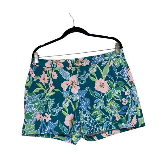 Lilly Pulitzer Pants - Lilly Pulitzer Womens Callahan Shorts Sz 6 Hot On The Vine 5" Mid Rise Straight